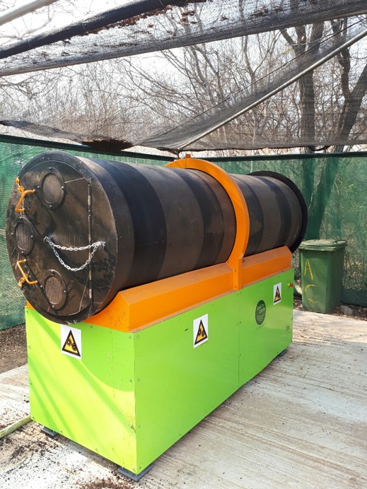 Earth Cycler food waste composting machine installed in Zambia